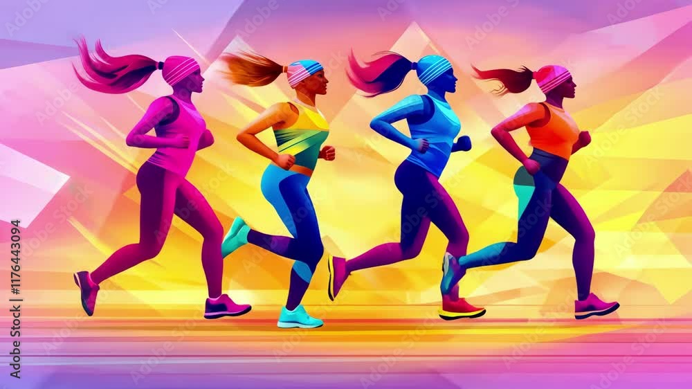 Vibrant dance class inspiration with energetic movement in abstract colors Vibrant dance class inspiration with energetic movement in abstract colors