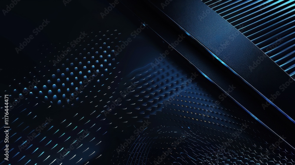 Abstract Background with Dark Blue and Glowing Particles Abstract Background with Dark Blue and Glowing Particles