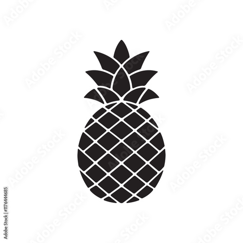 Pineapple silhouette design on white background