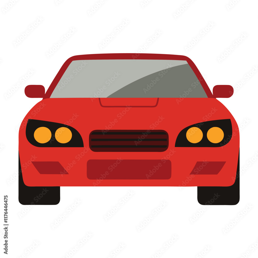 Car front view flat illustration on white background
Car front view flat illustration on white background