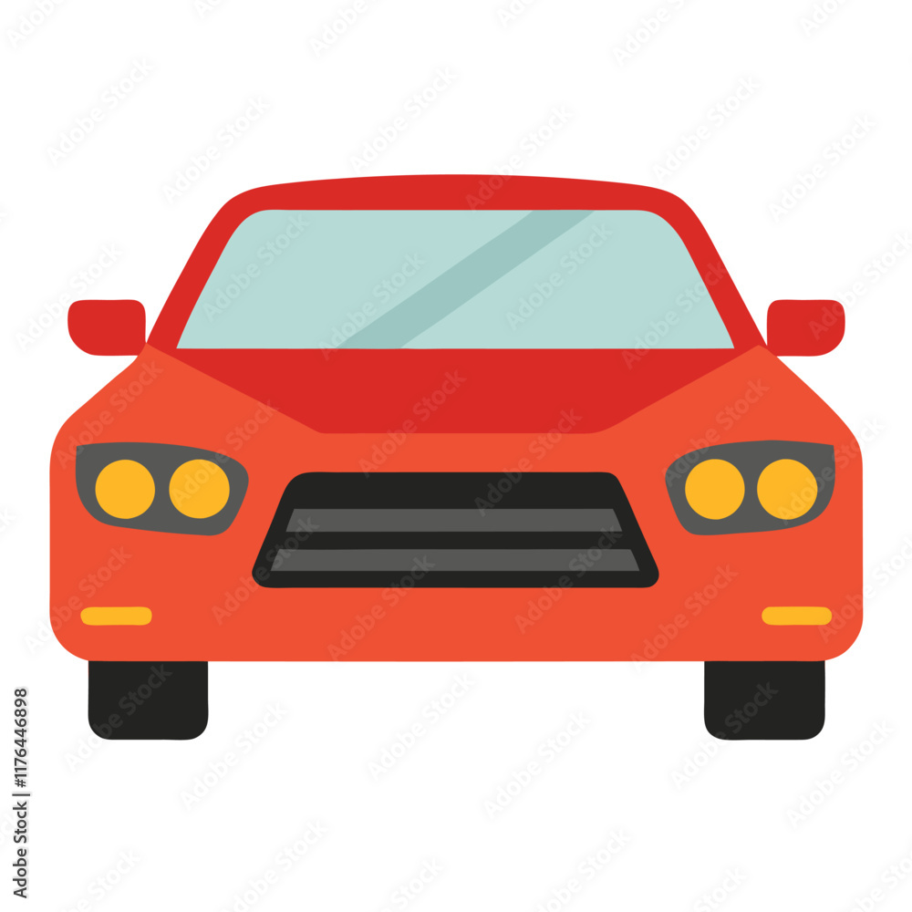 Car front view flat illustration on white background
Car front view flat illustration on white background