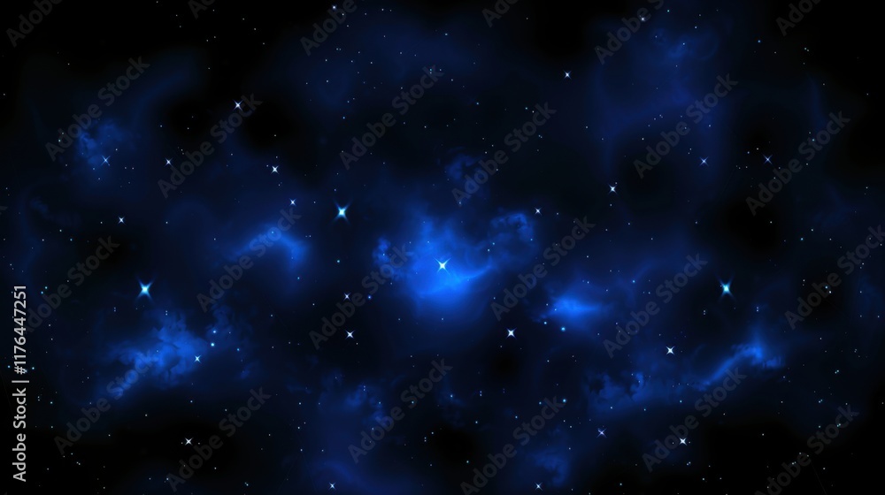 Fototapeta premium Abstract Background with Dark Blue and Glowing Particles