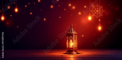 Ramadan themed background for eid greeting text photo