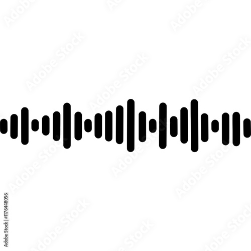 Sound waves. Music waves. Reflected sound waves. Music sounds line