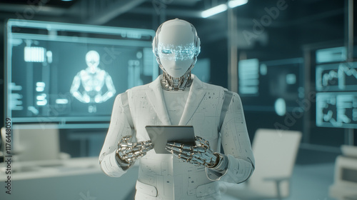 AI Doctor Examining Data: F...