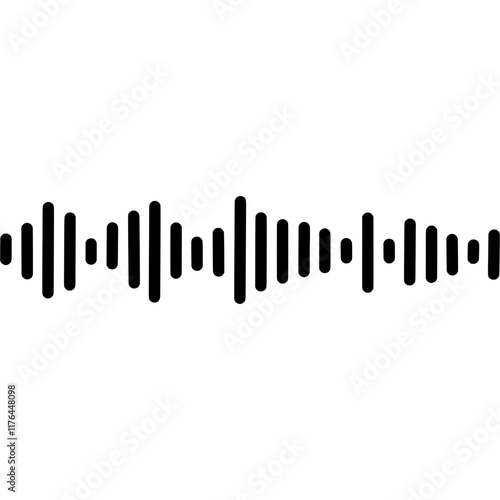 Sound waves. Music waves. Reflected sound waves. Music sounds line