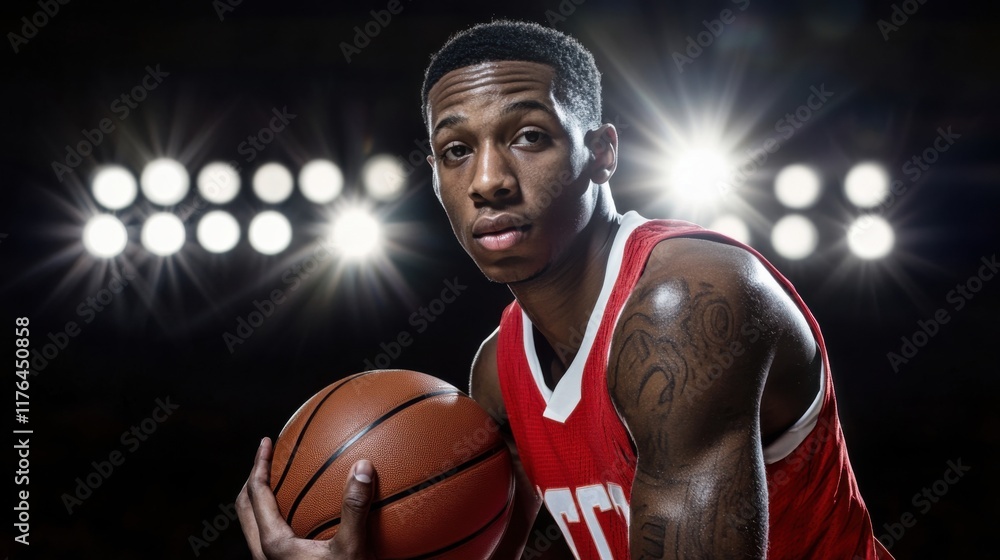 a man holding a basketball in front of a stadium a man holding a basketball in front of a stadium