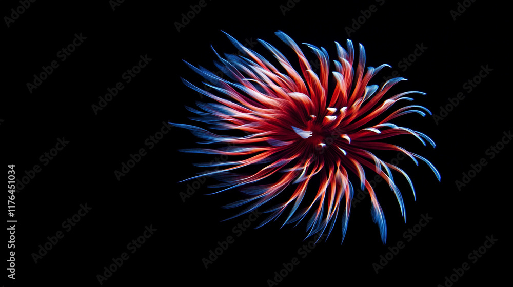 Colorful explosion of light and movement in an abstract visual display at night Colorful explosion of light and movement in an abstract visual display at night