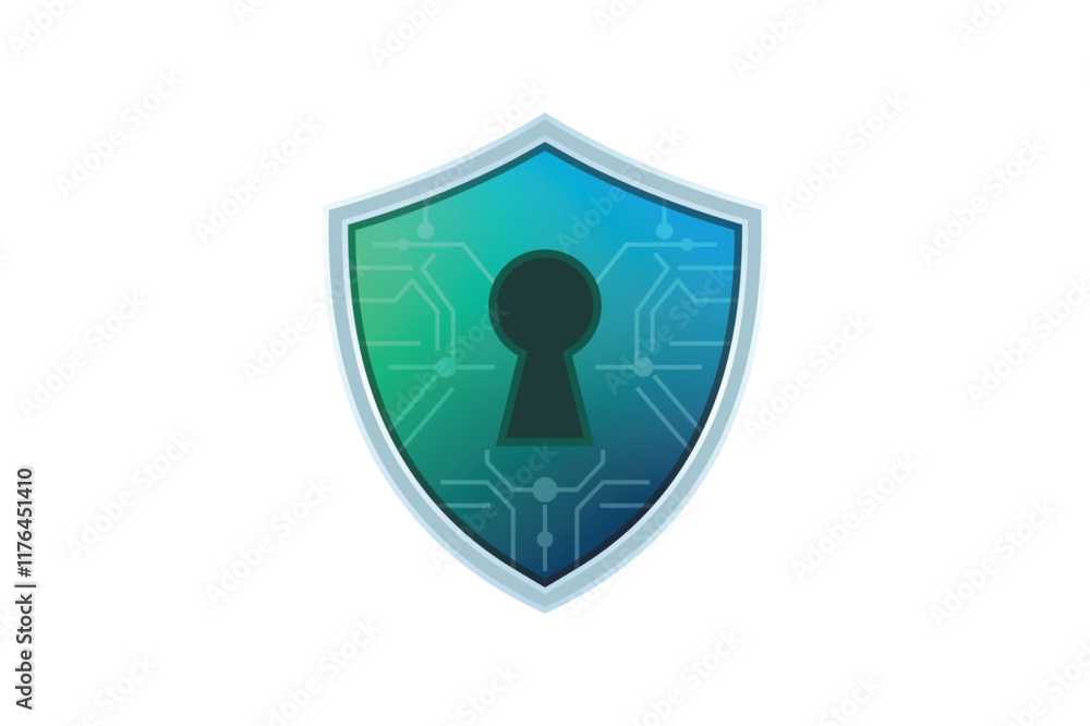 Shield vpn cyber security logo design vector Shield vpn cyber security logo design vector