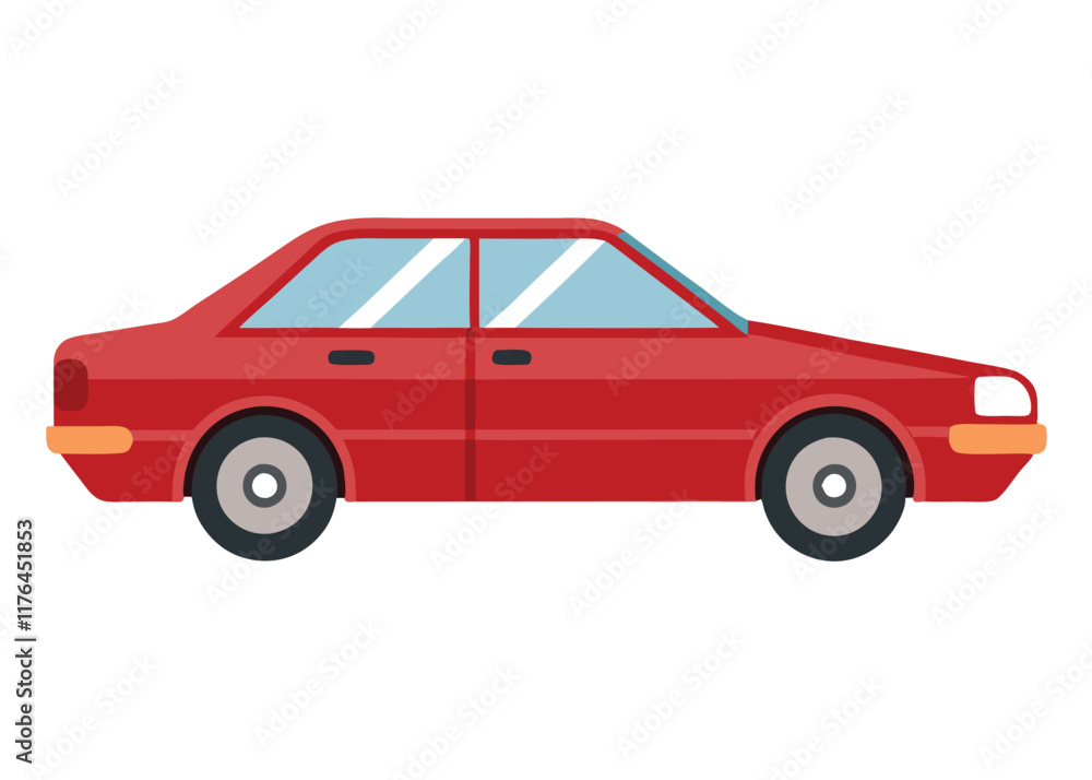 Car side view flat illustration on white background
Car side view flat illustration on white background