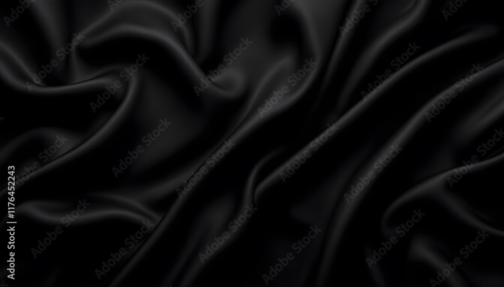 Elegant Black Silk Drapery: A Study in Texture and Shadow Elegant Black Silk Drapery: A Study in Texture and Shadow