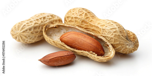 Wallpaper Mural Single Peanut in Shell Isolated on White Background for Snacking Torontodigital.ca