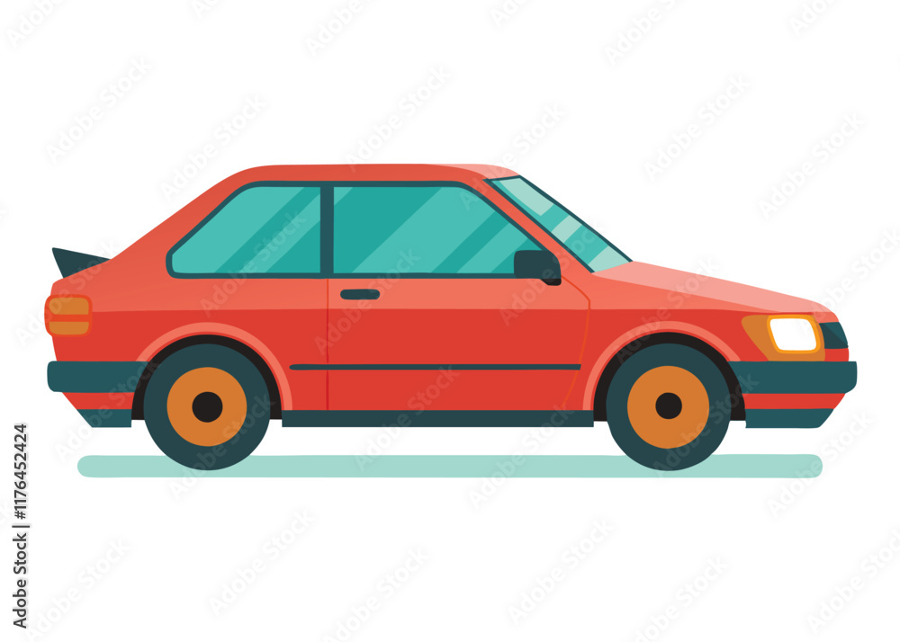Car side view flat illustration on white background
Car side view flat illustration on white background