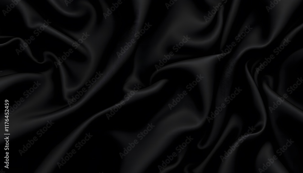 Abstract Black Silk Drape: Luxurious Texture and Elegant Darkness Abstract Black Silk Drape: Luxurious Texture and Elegant Darkness