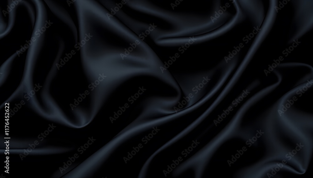Obraz premium Elegant Black Silk Drapery: A Study in Texture and Shadow