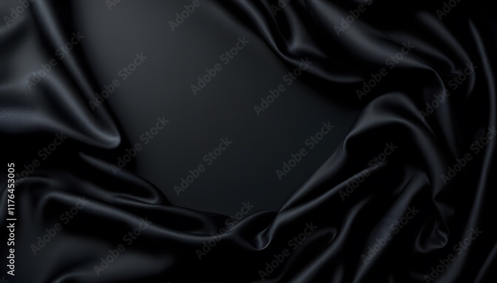Fototapeta premium Dark Elegance: Abstract Black Silk Drapery
