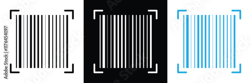 Barcode and QR code labels for scanning, retail store product ID labeling stickers. Pricing tags, serial number badges, inventory barcodes, package tracking codes vector in eps 10.