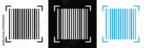 Barcode and QR code labels for scanning, retail store product ID labeling stickers. Pricing tags, serial number badges, inventory barcodes, package tracking codes vector in eps 10.