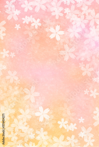 桜　和柄　水彩　背景