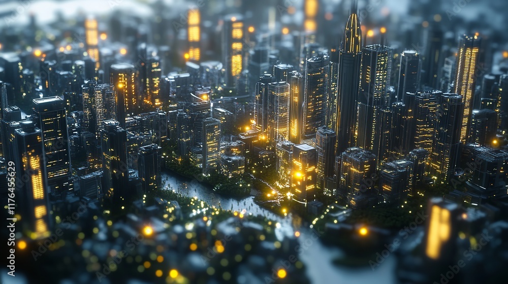 Nighttime Aerial View of a Bustling Metropolis with Glowing Lights
Nighttime Aerial View of a Bustling Metropolis with Glowing Lights