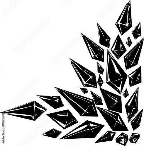 Crystals corner border