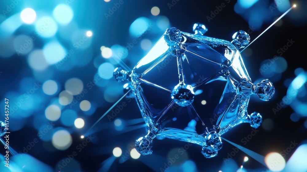 Innovative digital art molecular structure close-up Innovative digital art molecular structure close-up