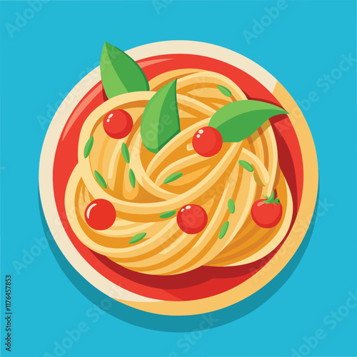 Pasta Food Vector Illustration - Delicious Italian Cuisine Design