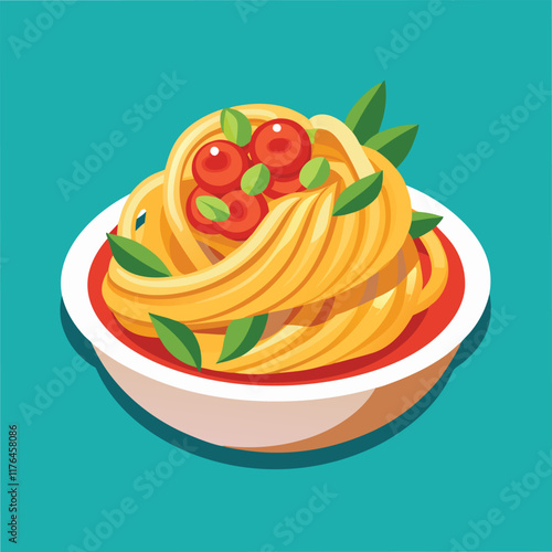 Pasta Food Vector Illustration - Delicious Italian Cuisine Design