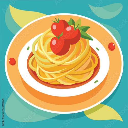 Pasta Food Vector Illustration - Delicious Italian Cuisine Design