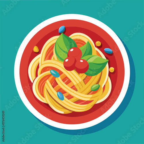 Pasta Food Vector Illustration - Delicious Italian Cuisine Design