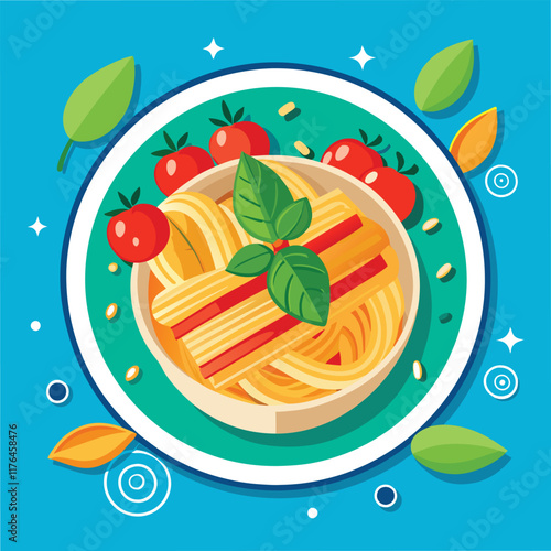 Pasta Food Vector Illustration - Delicious Italian Cuisine Design