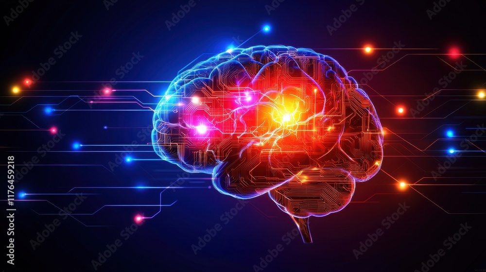Futuristic abstract brain technology design Futuristic abstract brain technology design