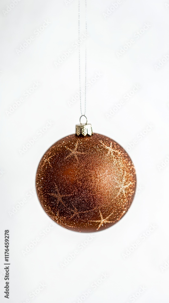 Elegant Bronze Glitter Christmas Ornament Ball Hanging Elegant Bronze Glitter Christmas Ornament Ball Hanging