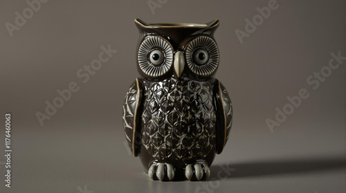 home decoration the vase made of ceramic in the shape of an owl photo