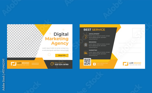 Business Post Card Design, Business Live Conference Marketing Post Card Template
