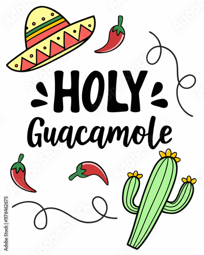 Holy Guacamole typography t shirt design