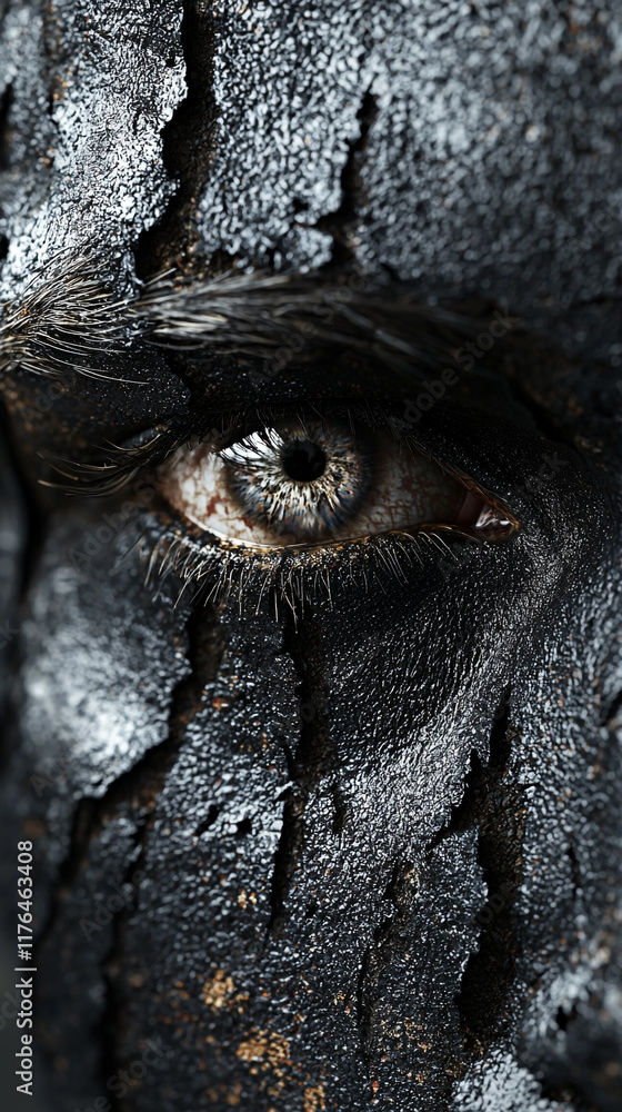 Close up Eye with Dark Textured Makeup Close up Eye with Dark Textured Makeup