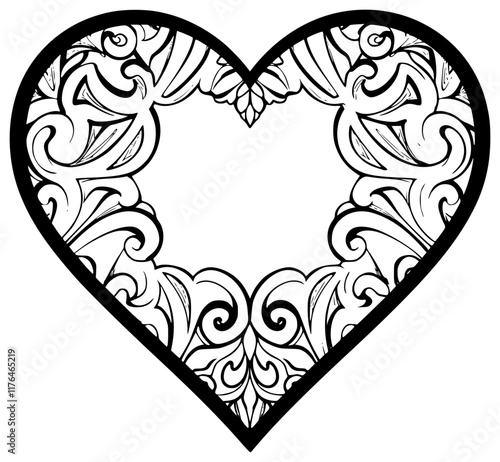 Vector heart with luxury patterns and designs	