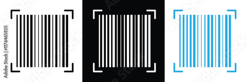Barcode and QR code labels for scanning, retail store product ID labeling stickers. Pricing tags, serial number badges, inventory barcodes, package tracking codes vector in eps 10.