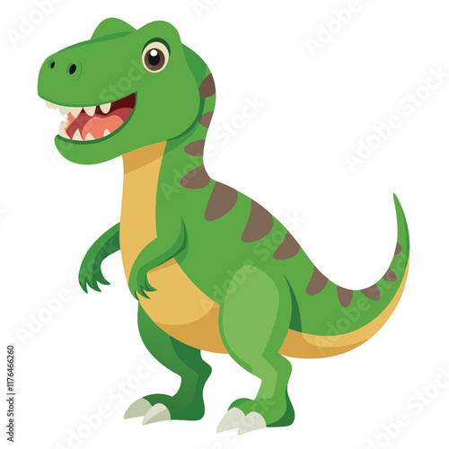 Cartoon tyrannosaurus rex flat illustration on white background
