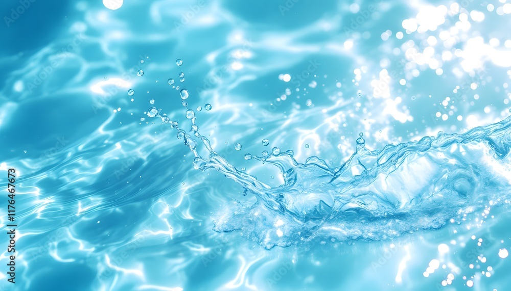 Obraz premium Aqua Splash: Crystal Clear Water's Dynamic Dance