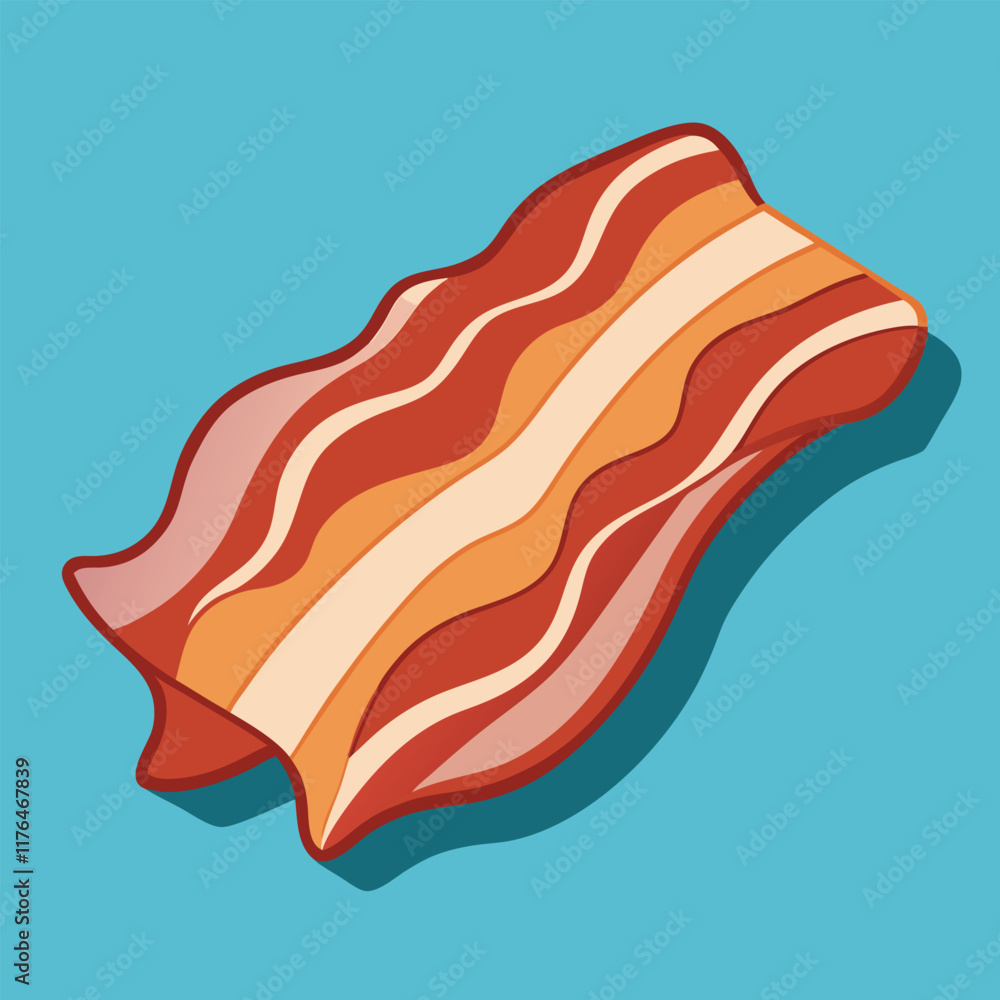 Crispy Bacon Vector Illustration - Delicious Breakfast Food Design Crispy Bacon Vector Illustration - Delicious Breakfast Food Design