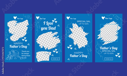 happy father's day stories web social media post template