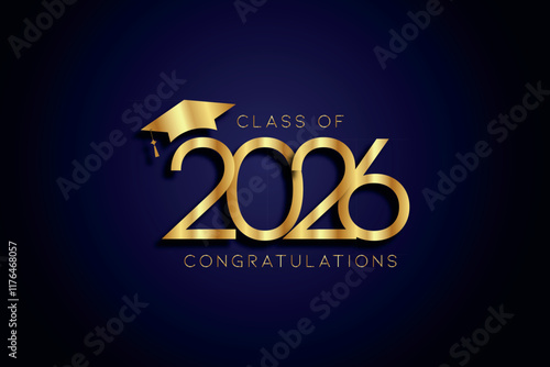Class of 2026 Text for graduation design, high school or college graduate