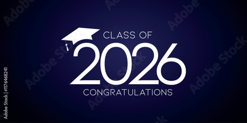 Class of 2026 Text for graduation design, high school or college graduate