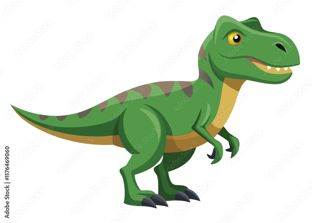 Cartoon tyrannosaurus rex flat illustration on white background
Cartoon tyrannosaurus rex flat illustration on white background