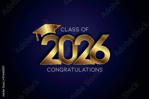 Class of 2026 Text for graduation design, high school or college graduate