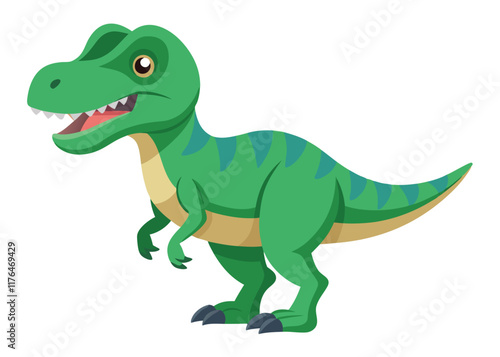 Cartoon tyrannosaurus rex flat illustration on white background
