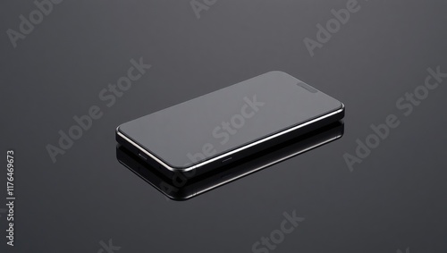 Wallpaper Mural Sleek Black Smartphone Reflecting on Dark Surface Torontodigital.ca