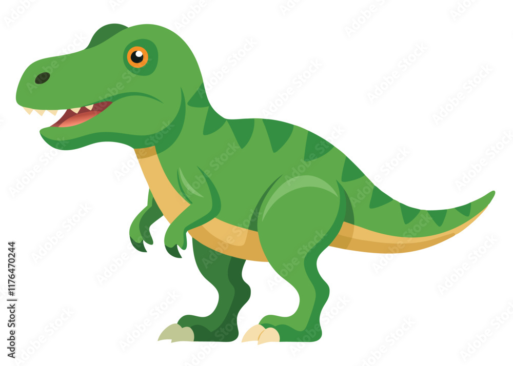 Cartoon tyrannosaurus rex flat illustration on white background
Cartoon tyrannosaurus rex flat illustration on white background